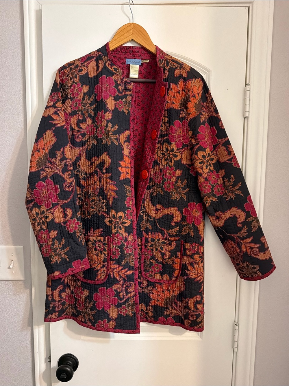 provence d'amour reversible Quilted Floral Longline Jacket